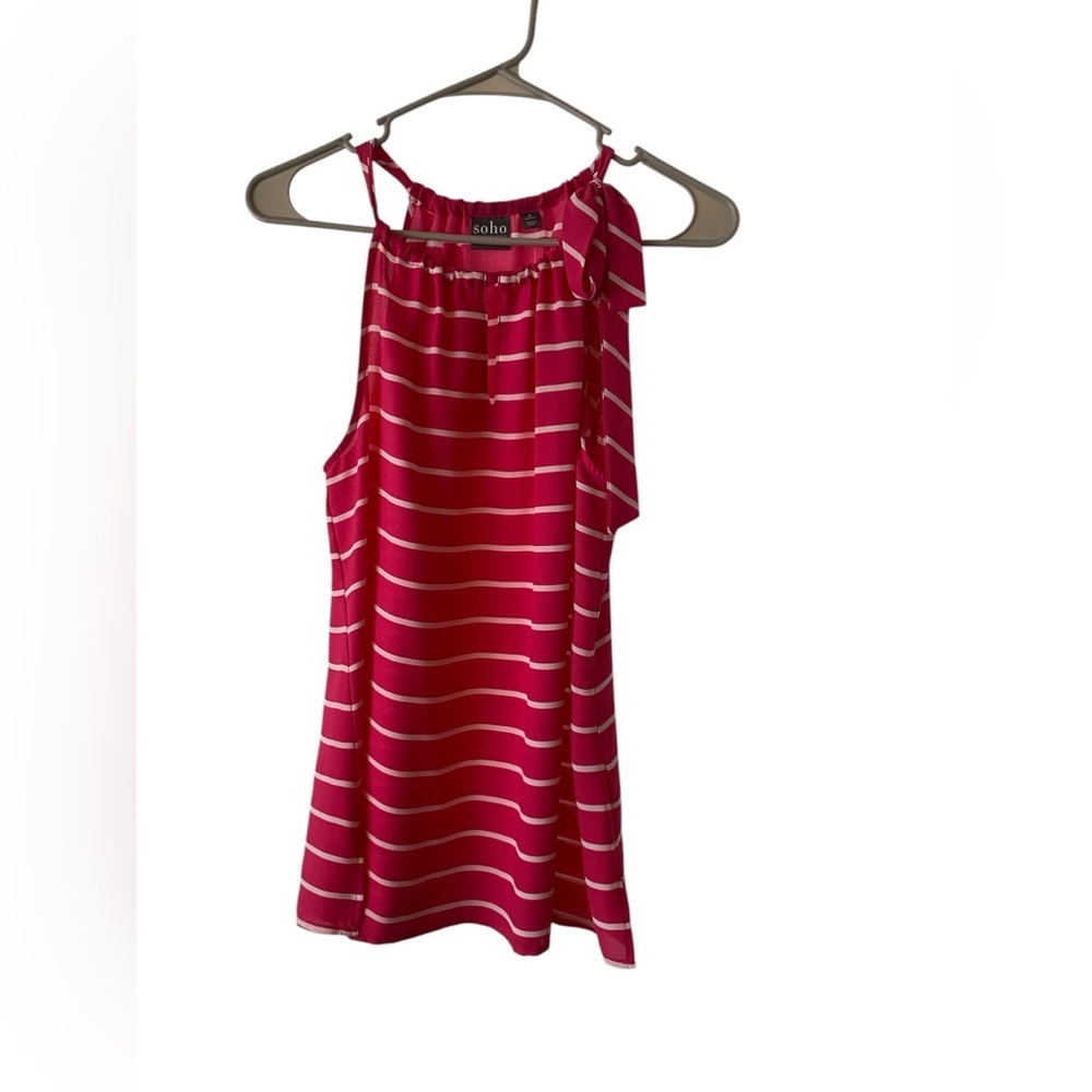NWT SOHO Pink Striped Top Shirt Size Medium